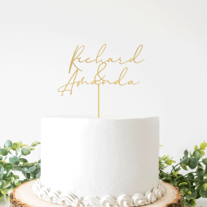 Two Names Cake Topper, Gold Wedding Cake Topper, Minimalist Cake Topper, Personalized Names Cake Topper, Available in Multiple Colors
