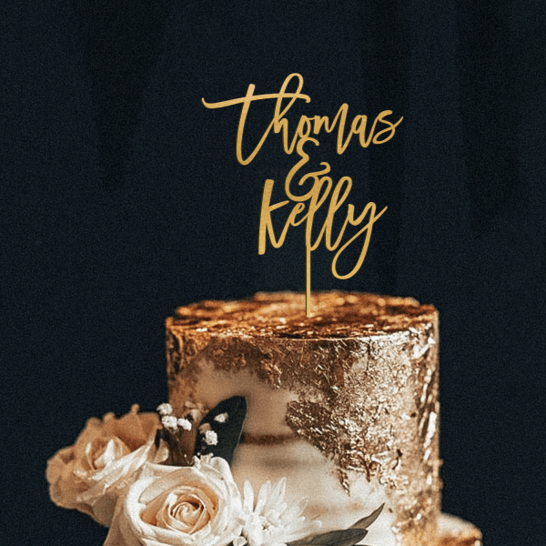 Last Name Custom Wedding Cake Toppers, Rustic Personalized Cake Topper