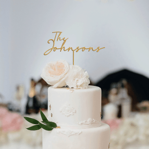 Personalized Mr Mrs Cake Topper, Gold Wedding Cake Topper, Custom Last Name Cake Topper