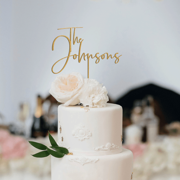 Mr and Mrs Personalized Wedding Cake Topper, Minimalist Modern Cake Topper, Available in Multiple Colors