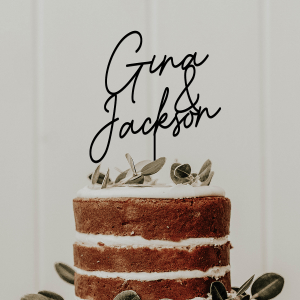 Custom Names Cake Topper, Rustic Wedding Cake Topper, Multiple Colors Available