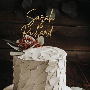 Two Names Boho Cake Topper, Gold Wedding Cake Topper, Personalized Cake Topper with Names, Available in multiple colors, Rustic