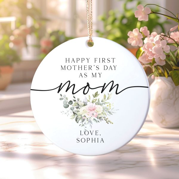 1st Mother's Day Gift, First Mother's Day Ceramic Ornament, Personalized Gift for Mothers Day