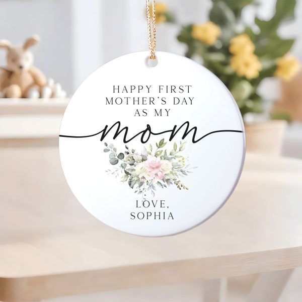 1st Mother's Day Gift, First Mother's Day Ceramic Ornament, Personalized Gift for Mothers Day