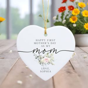 1st Mother's Day Gift, First Mother's Day Ceramic Ornament, Personalized Gift for Mothers Day