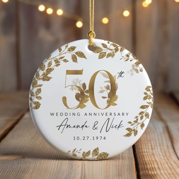 50th Wedding Anniversary Ornament, 50th Anniversary Gift