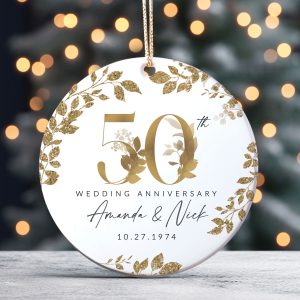 50th Wedding Anniversary Ornament, 50th Anniversary Gift