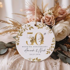 50th Wedding Anniversary Ornament, 50th Anniversary Gift