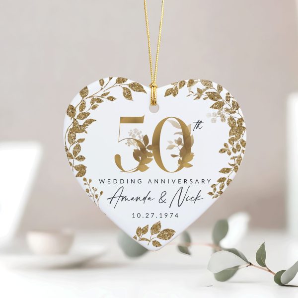 50th Wedding Anniversary Ornament, 50th Anniversary Gift