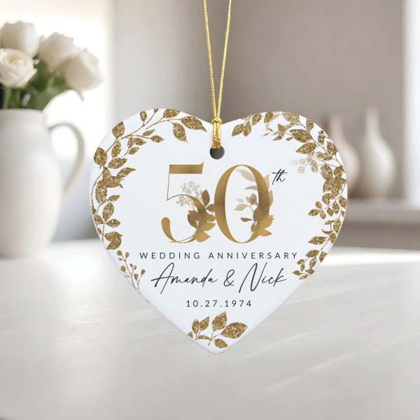 50th Wedding Anniversary Ornament, 50th Anniversary Gift