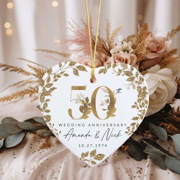 50th Wedding Anniversary Ornament, 50th Anniversary Gift