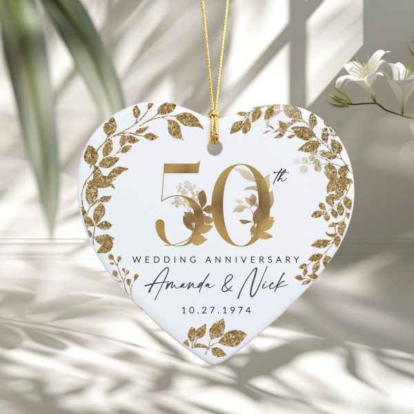 50th Wedding Anniversary Ornament, 50th Anniversary Gift