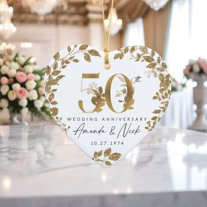 50th Wedding Anniversary Ornament, 50th Anniversary Gift