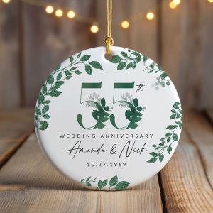 55th Anniversary Ornament, Emerald Anniversary Gift