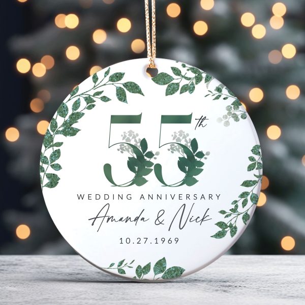 55th Anniversary Ornament, Emerald Anniversary Gift