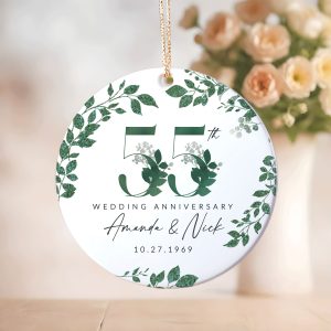 55th Anniversary Ornament, Emerald Anniversary Gift