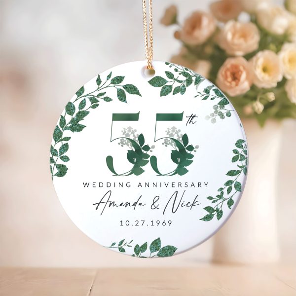 55th Anniversary Ornament, Emerald Anniversary Gift