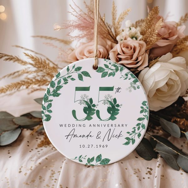 55th Anniversary Ornament, Emerald Anniversary Gift
