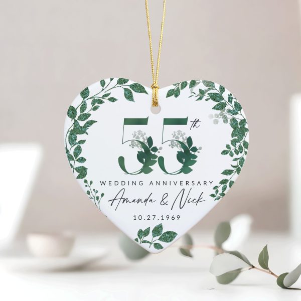 55th Anniversary Ornament, Emerald Anniversary Gift