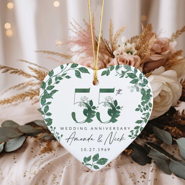 55th Anniversary Ornament, Emerald Anniversary Gift