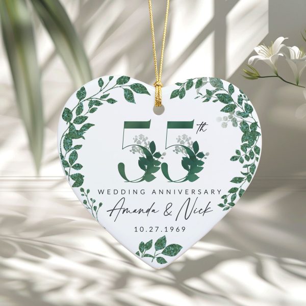 55th Anniversary Ornament, Emerald Anniversary Gift