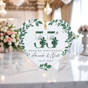 55th Anniversary Ornament, Emerald Anniversary Gift