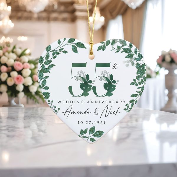 55th Anniversary Ornament, Emerald Anniversary Gift