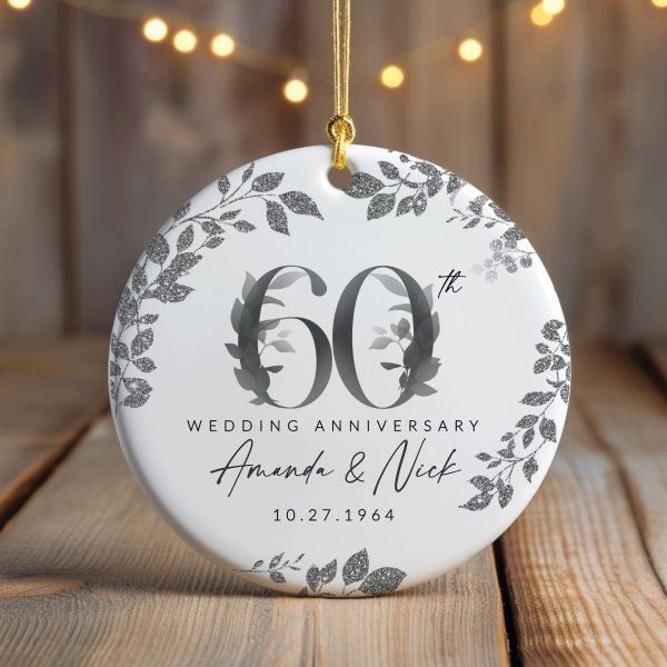60th Wedding Anniversary Ceramic Ornament