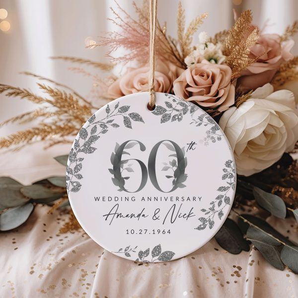 60th Wedding Anniversary Ceramic Ornament