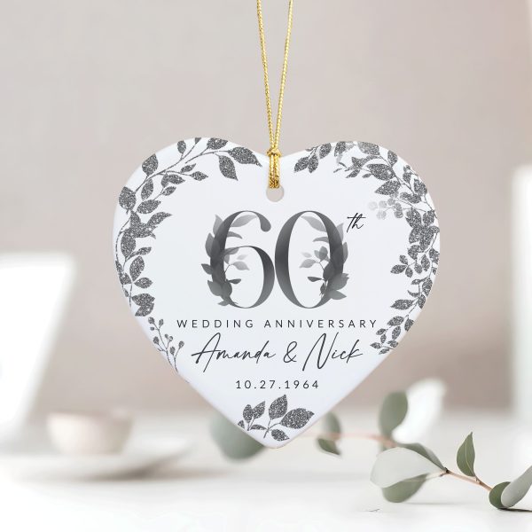 60th Wedding Anniversary Ceramic Ornament