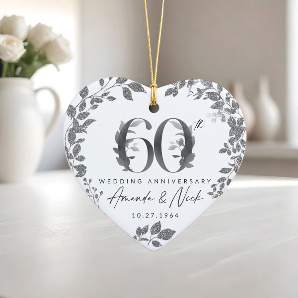 60th Wedding Anniversary Ceramic Ornament