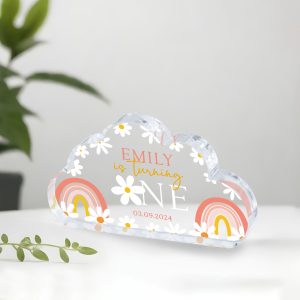 Girl 1st Birthday Gift, Retro Daisy1st Birthday Gift