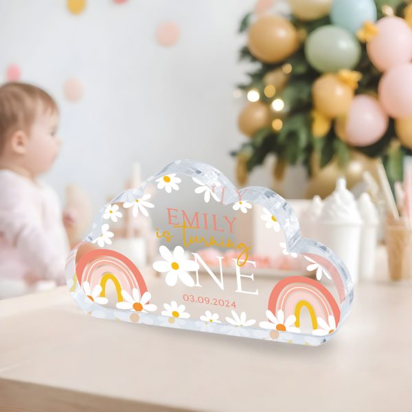 Girl 1st Birthday Gift, Retro Daisy1st Birthday Gift