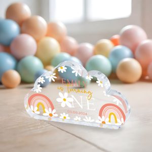 Girl 1st Birthday Gift, Retro Daisy1st Birthday Gift