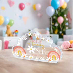 Girl 1st Birthday Gift, Retro Daisy1st Birthday Gift