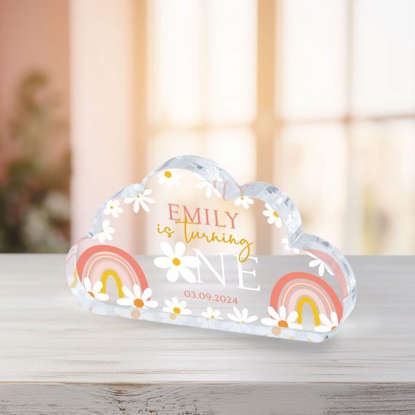 Girl 1st Birthday Gift, Retro Daisy1st Birthday Gift
