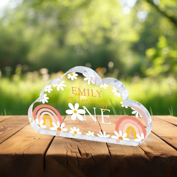 Girl 1st Birthday Gift, Retro Daisy1st Birthday Gift