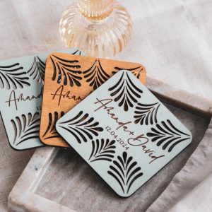 Personalized Wedding Coasters, Rustic Wedding Favors in Bulk