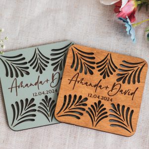 Personalized Wedding Coasters, Rustic Wedding Favors in Bulk