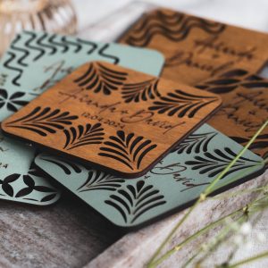 Personalized Wedding Coasters, Rustic Wedding Favors in Bulk