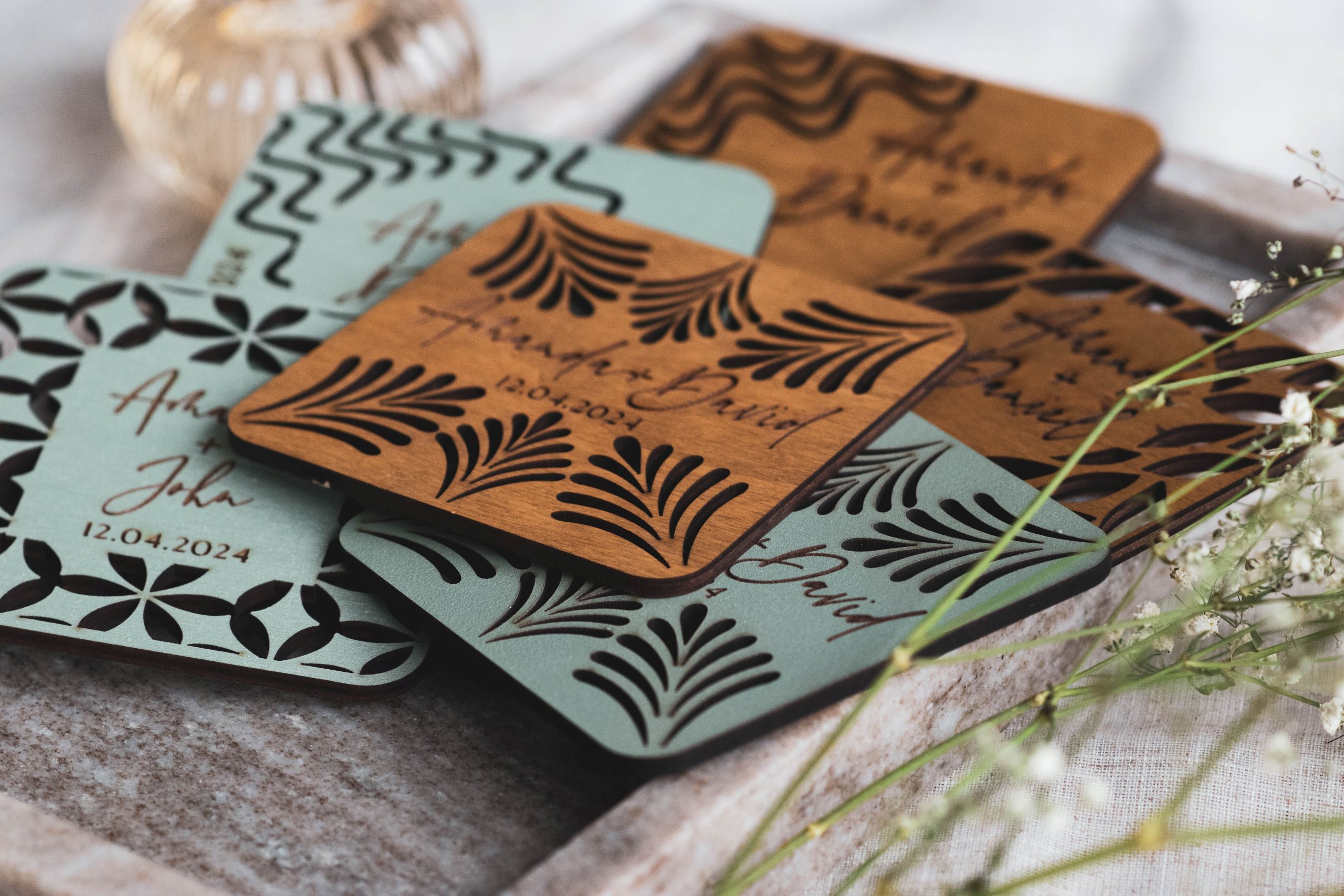 DSC_0061 Personalized Wedding Coasters, Rustic Wedding Favors in Bulk