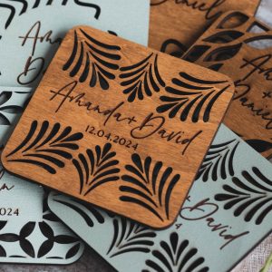 Personalized Wedding Coasters, Rustic Wedding Favors in Bulk