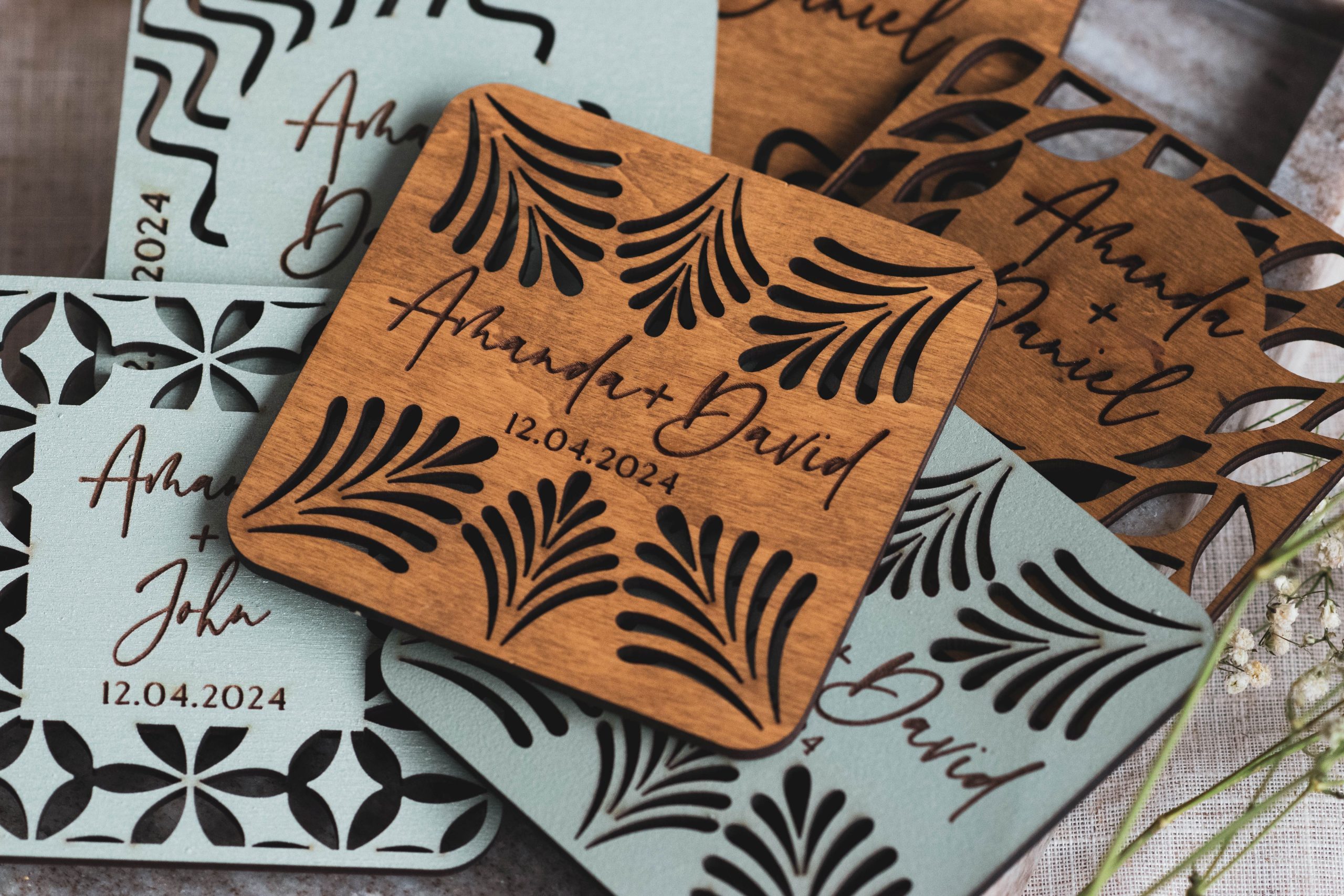 DSC_0062 Personalized Wedding Coasters, Rustic Wedding Favors in Bulk