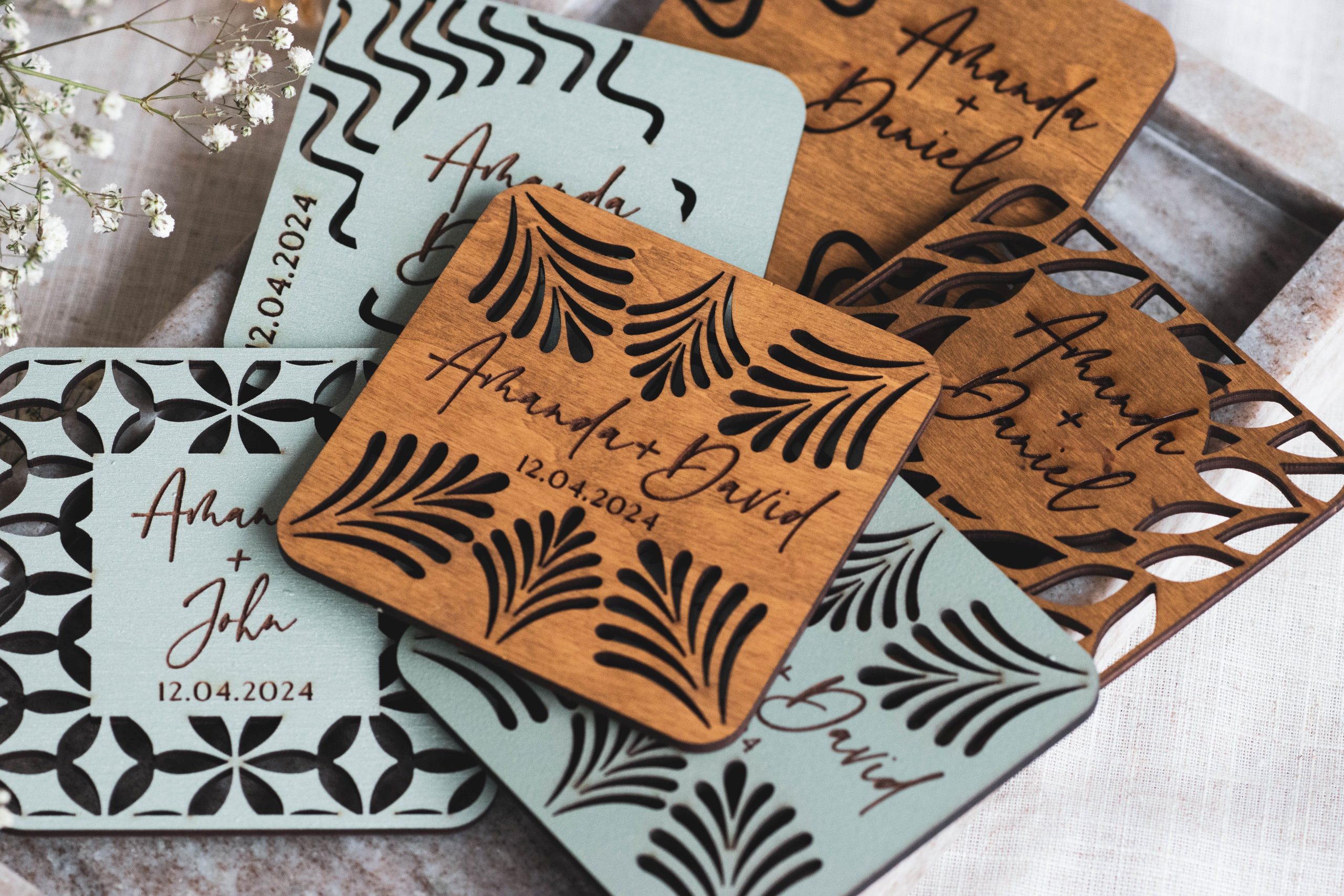 DSC_0063 Personalized Wedding Coasters, Rustic Wedding Favors in Bulk