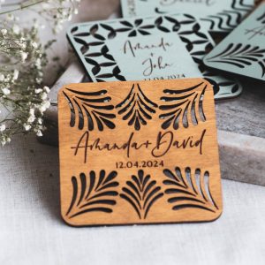 Personalized Wedding Coasters, Rustic Wedding Favors in Bulk