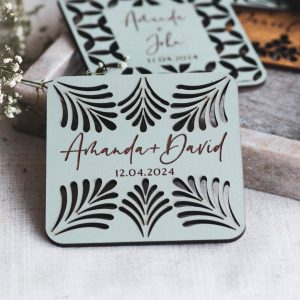 Personalized Wedding Coasters, Rustic Wedding Favors in Bulk