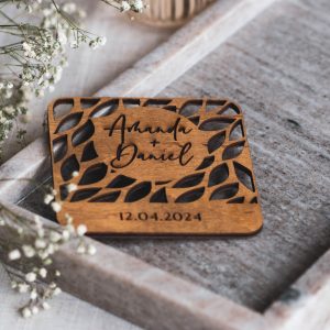 Personalized Wedding Coasters, Rustic Wedding Favors in Bulk
