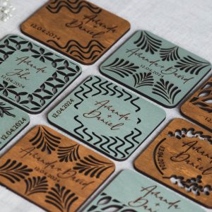 Personalized Wedding Coasters, Rustic Wedding Favors in Bulk
