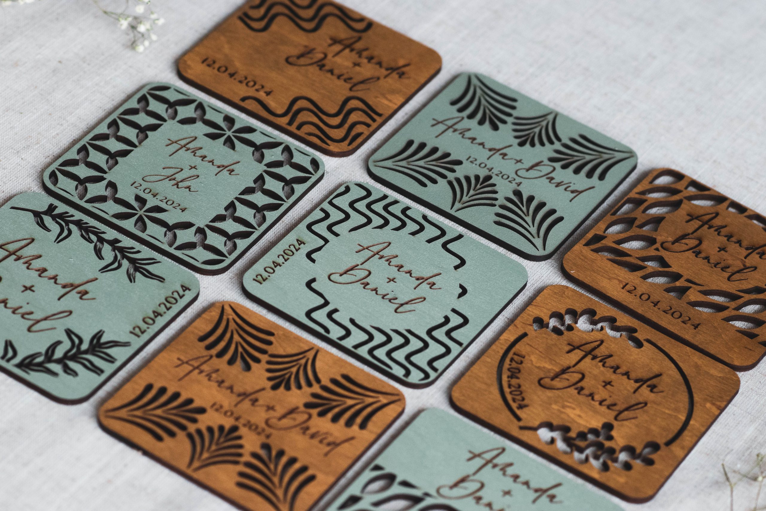 DSC_0084 Personalized Wedding Coasters, Rustic Wedding Favors in Bulk