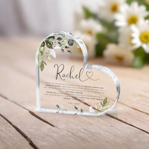 Maid of Honor Gift, Eucalyptus Maid of Honor Acrylic Plaque
